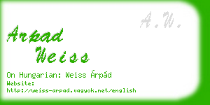 arpad weiss business card