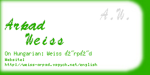 arpad weiss business card